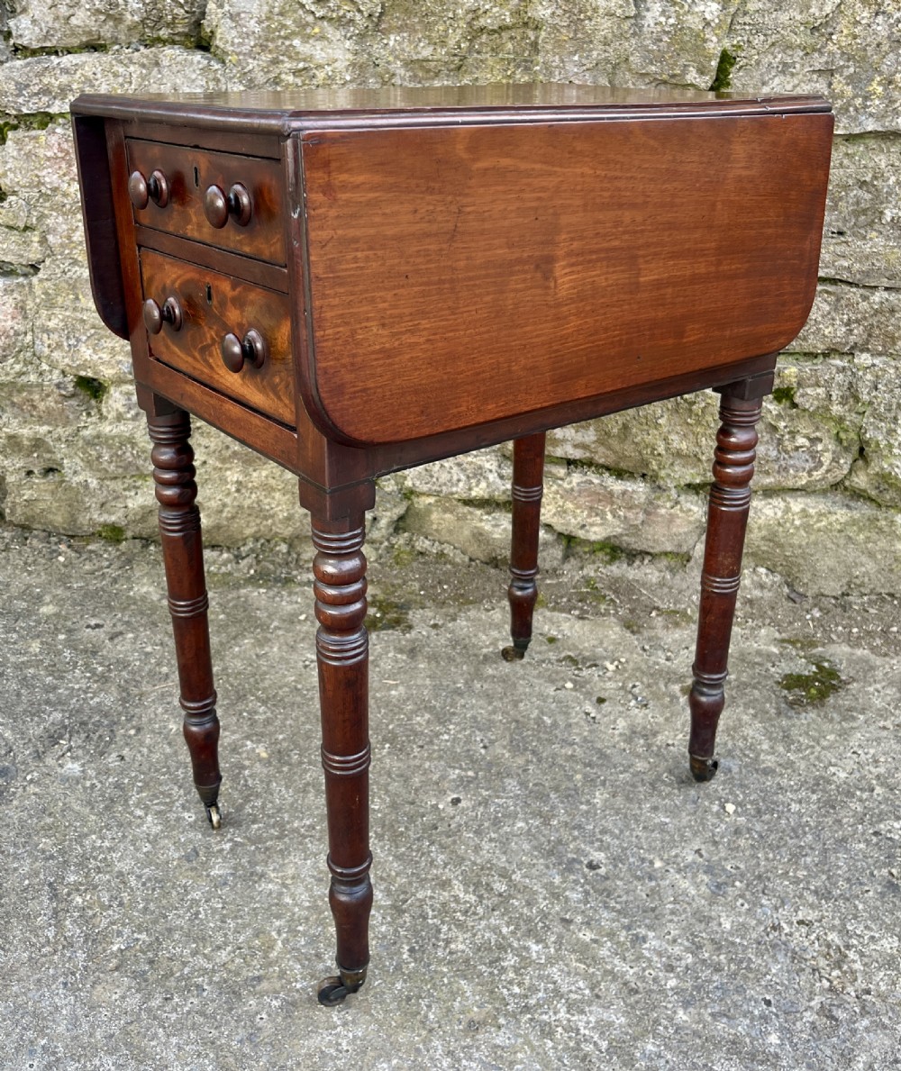 Regency Mahogany Drop Flap Work Table View XIV