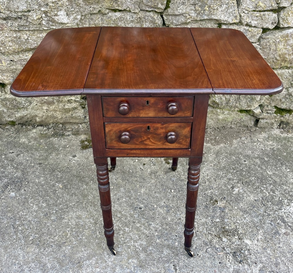 Regency Mahogany Drop Flap Work Table View XVI