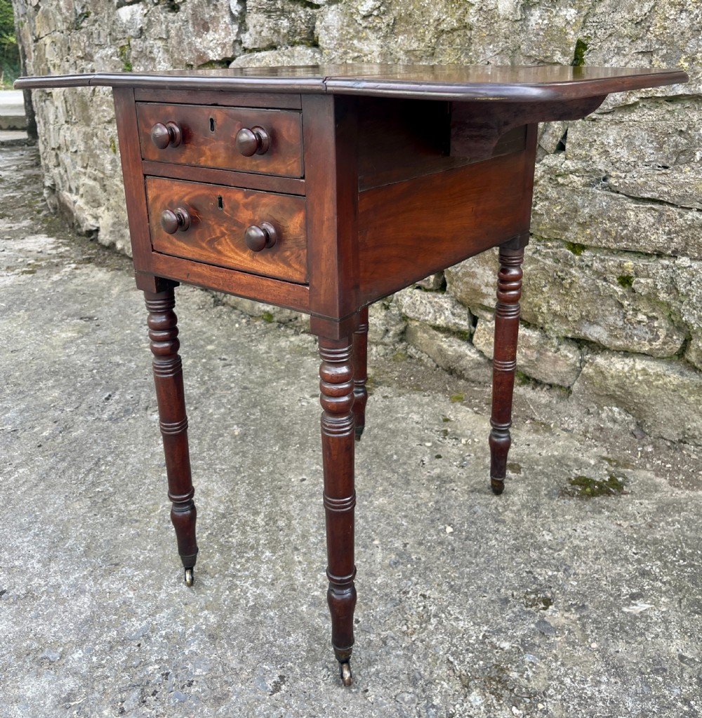 Regency Mahogany Drop Flap Work Table View XVIII