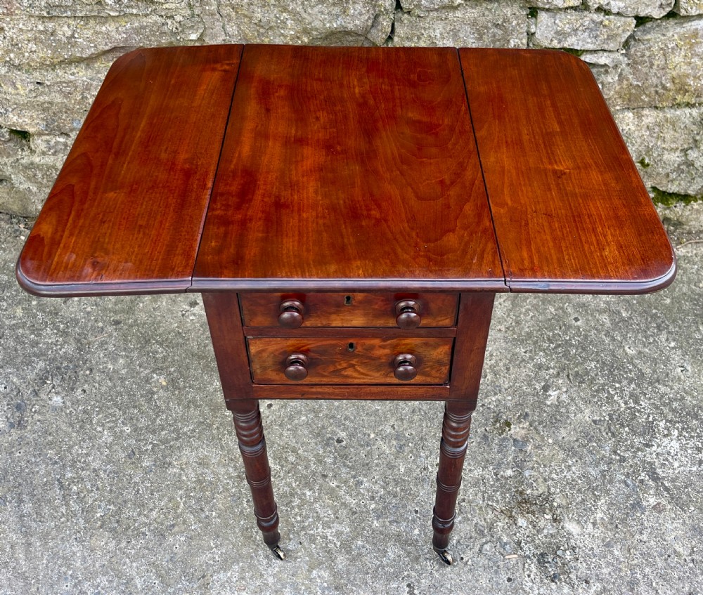 Regency Mahogany Drop Flap Work Table View XIX