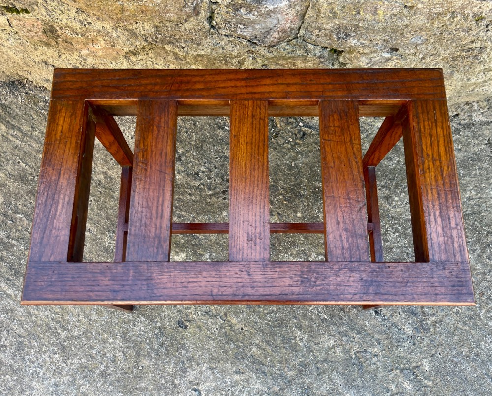 Antique Oak Luggage Rack View IV