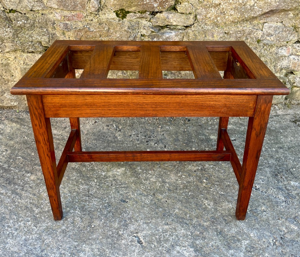 Antique Oak Luggage Rack View VI