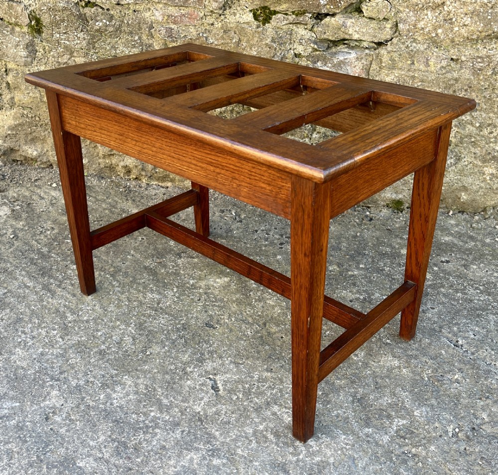 Antique Oak Luggage Rack View VII