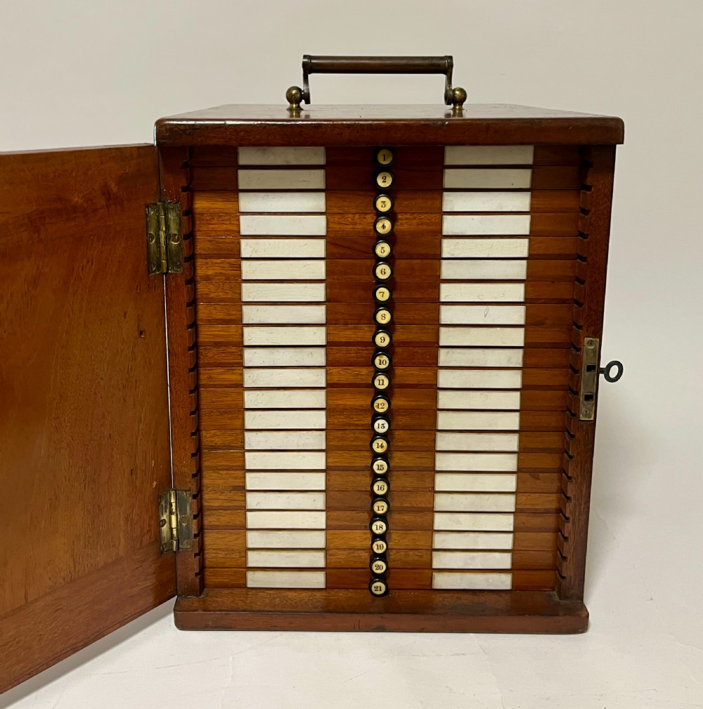 Victorian Mahogany Microscope Slide Cabinet