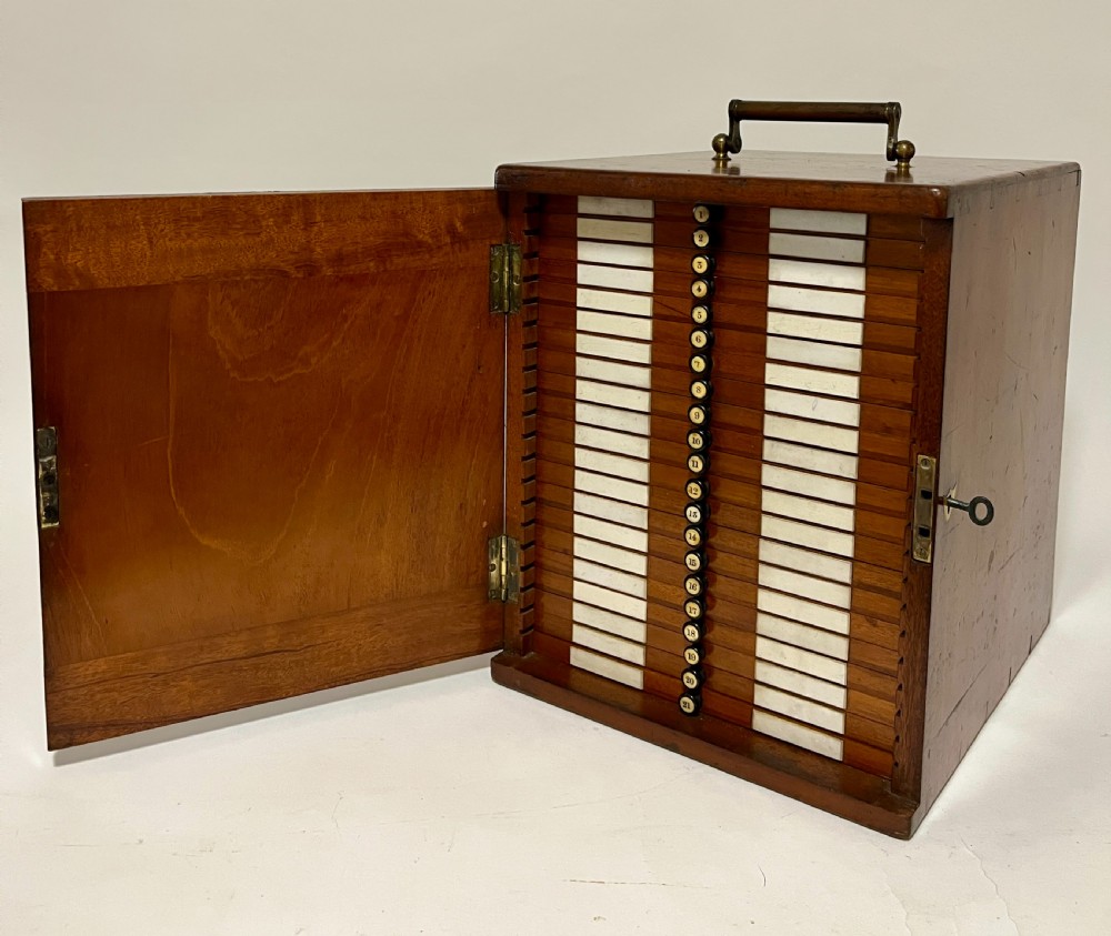 Victorian Mahogany Microscope Slide Cabinet View II