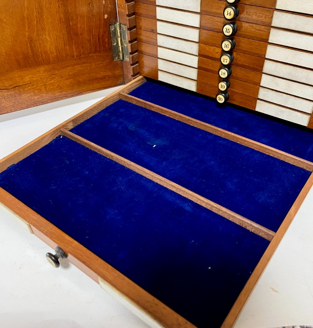 Victorian Mahogany Microscope Slide Cabinet View IV