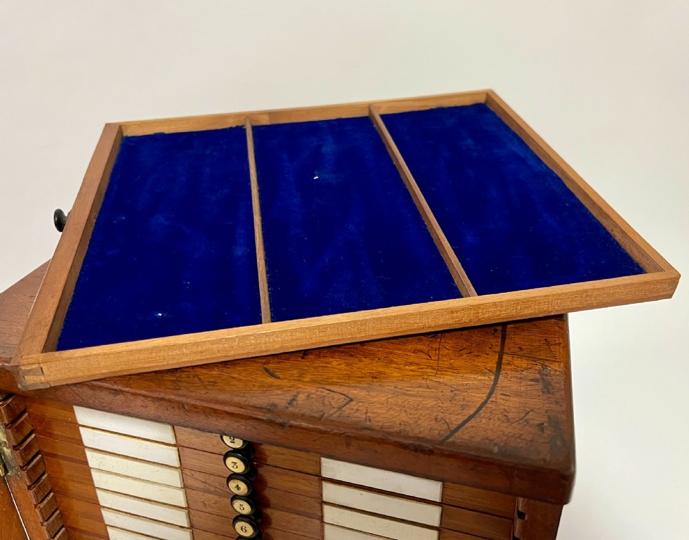 Victorian Mahogany Microscope Slide Cabinet View V