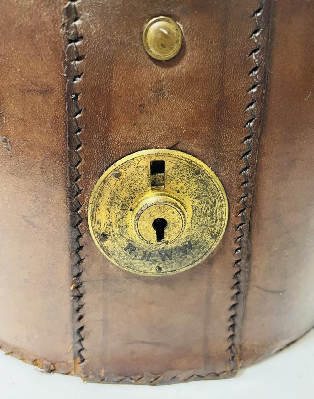 Victorian Leather Top Hat Box View XIII