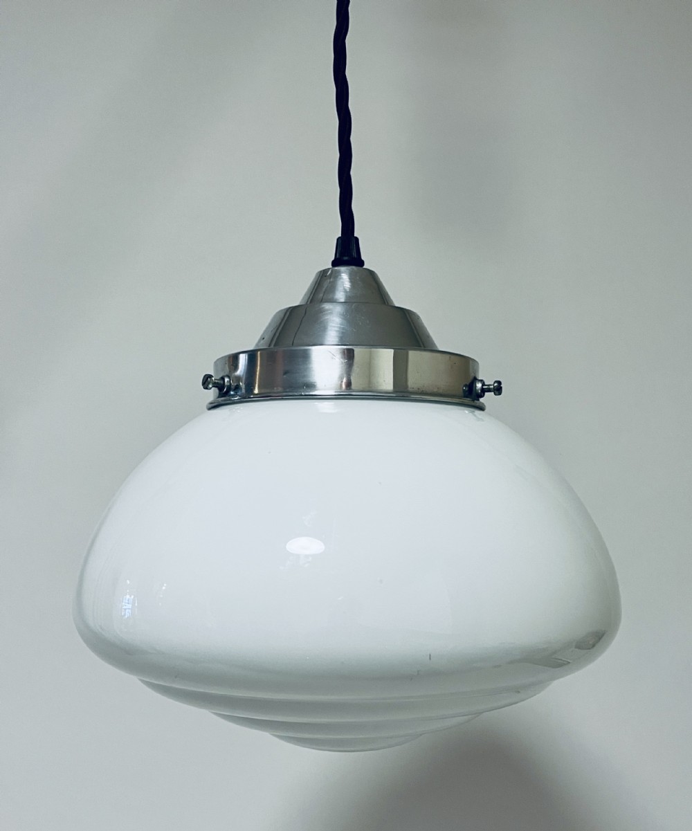Antique Opaline Glass Pendant Light