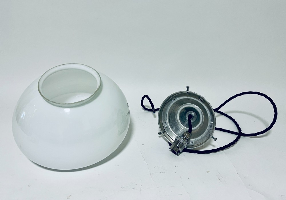 Antique Opaline Glass Pendant Light View V