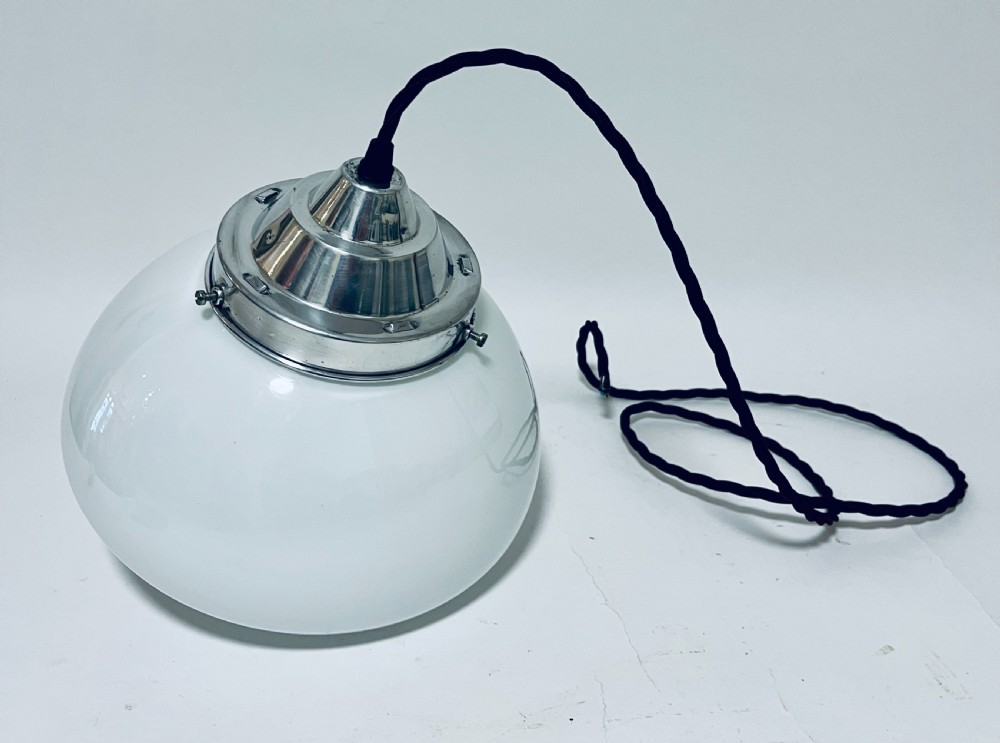 Antique Opaline Glass Pendant Light View VI