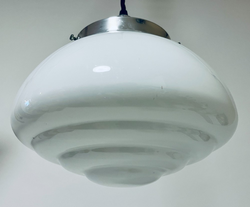 Antique Opaline Glass Pendant Light View IX