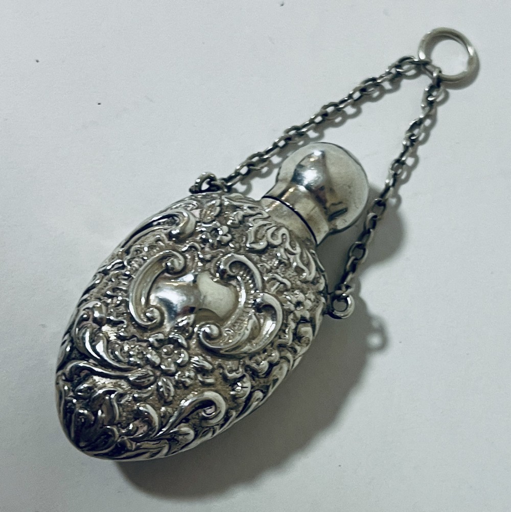 Antique Silver Chatelaine Scent Bottle