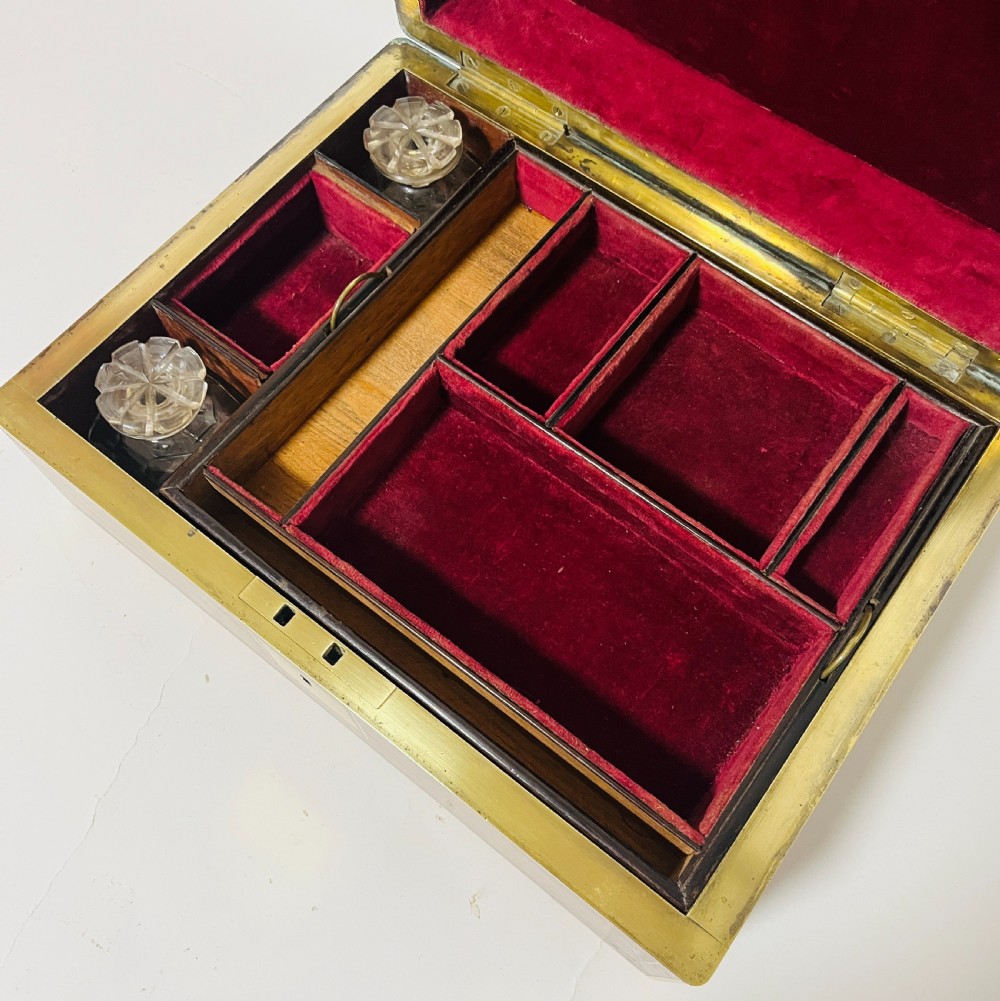 Antique Rosewood Brass Bound Vanity Box View II
