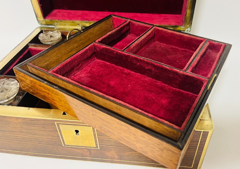 Antique Rosewood Brass Bound Vanity Box View III