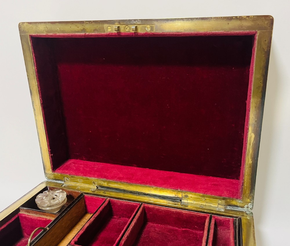 Antique Rosewood Brass Bound Vanity Box View VII