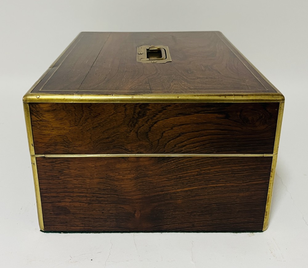 Antique Rosewood Brass Bound Vanity Box View XIV