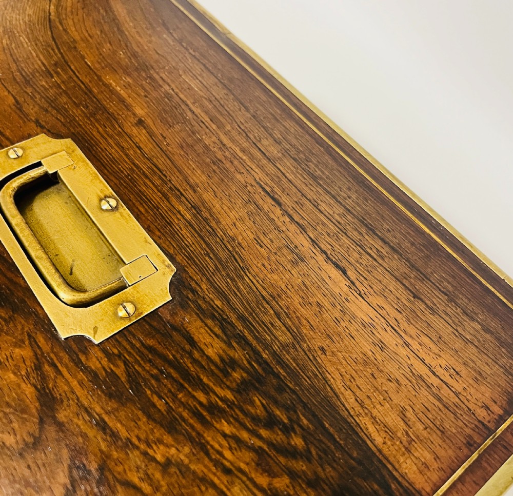 Antique Rosewood Brass Bound Vanity Box View XVI
