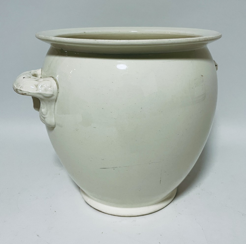 Edwardian White Ironstone Dairy Cream Pail View IV