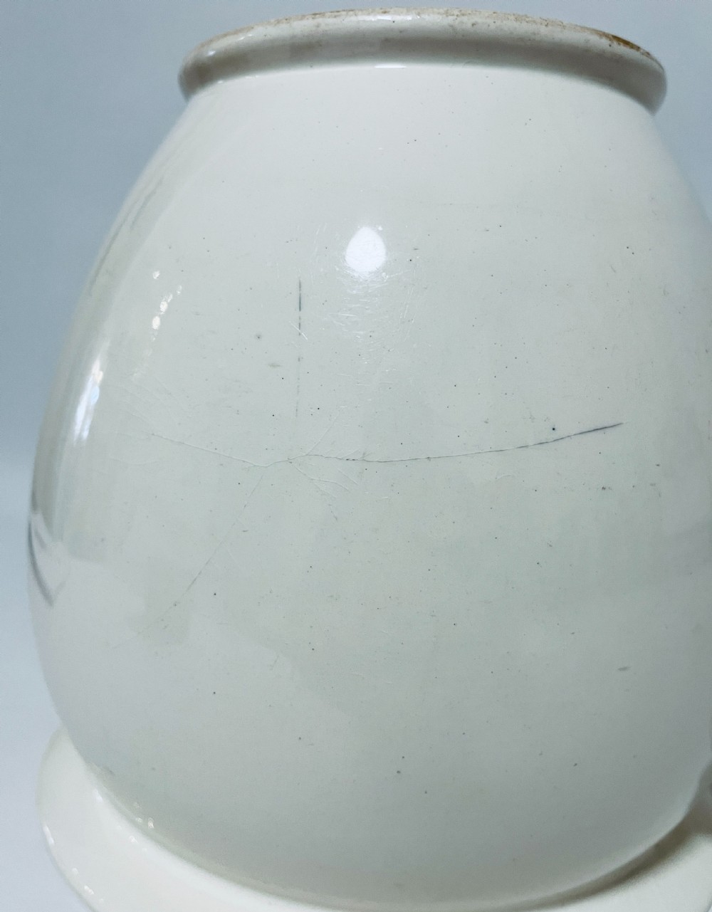 Edwardian White Ironstone Dairy Cream Pail View X
