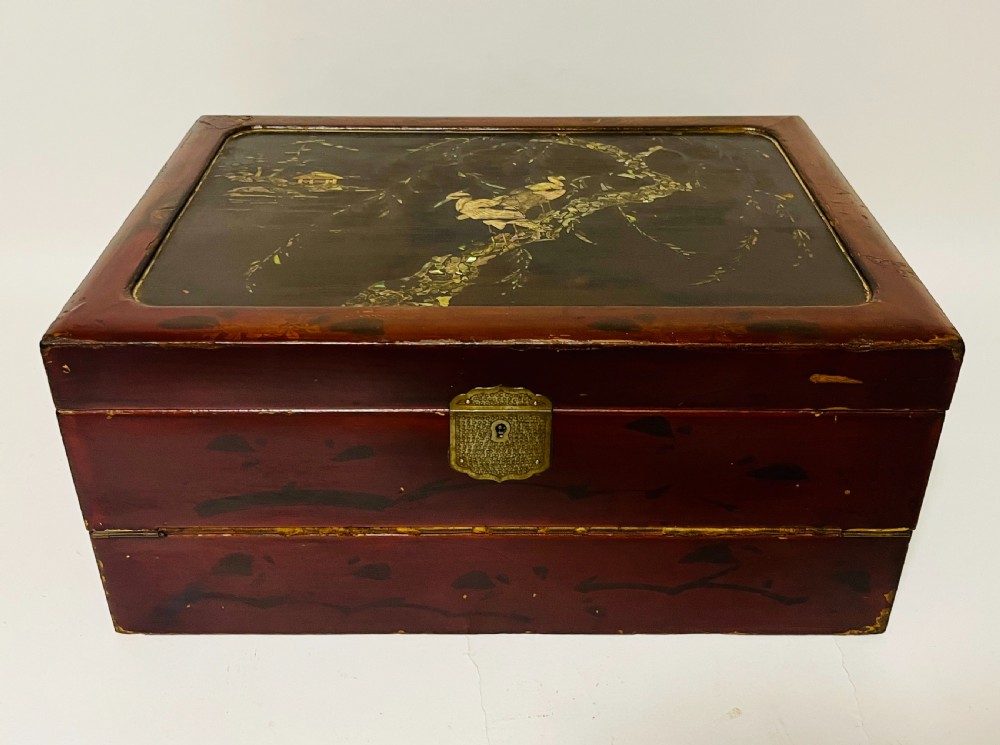 Antique Japanese Lacquer Writing Box