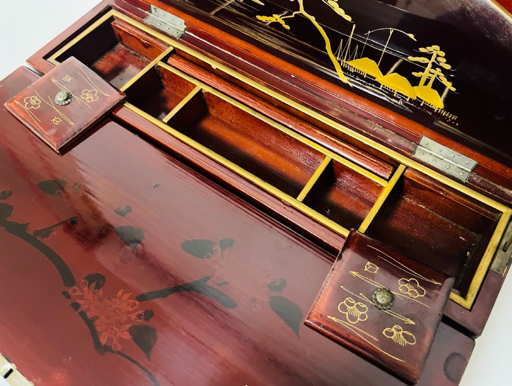 Antique Japanese Lacquer Writing Box View X