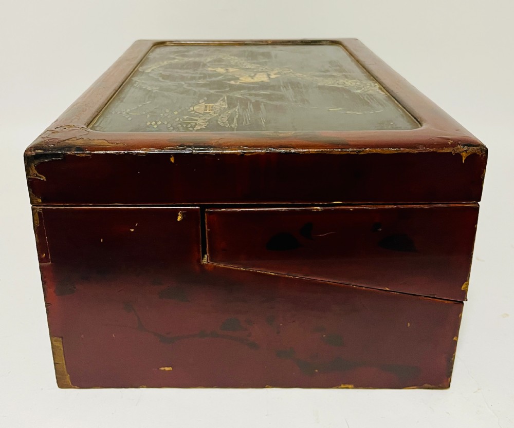 Antique Japanese Lacquer Writing Box View XV