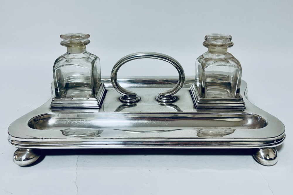 Antique Silver Plated Desk Stand View II