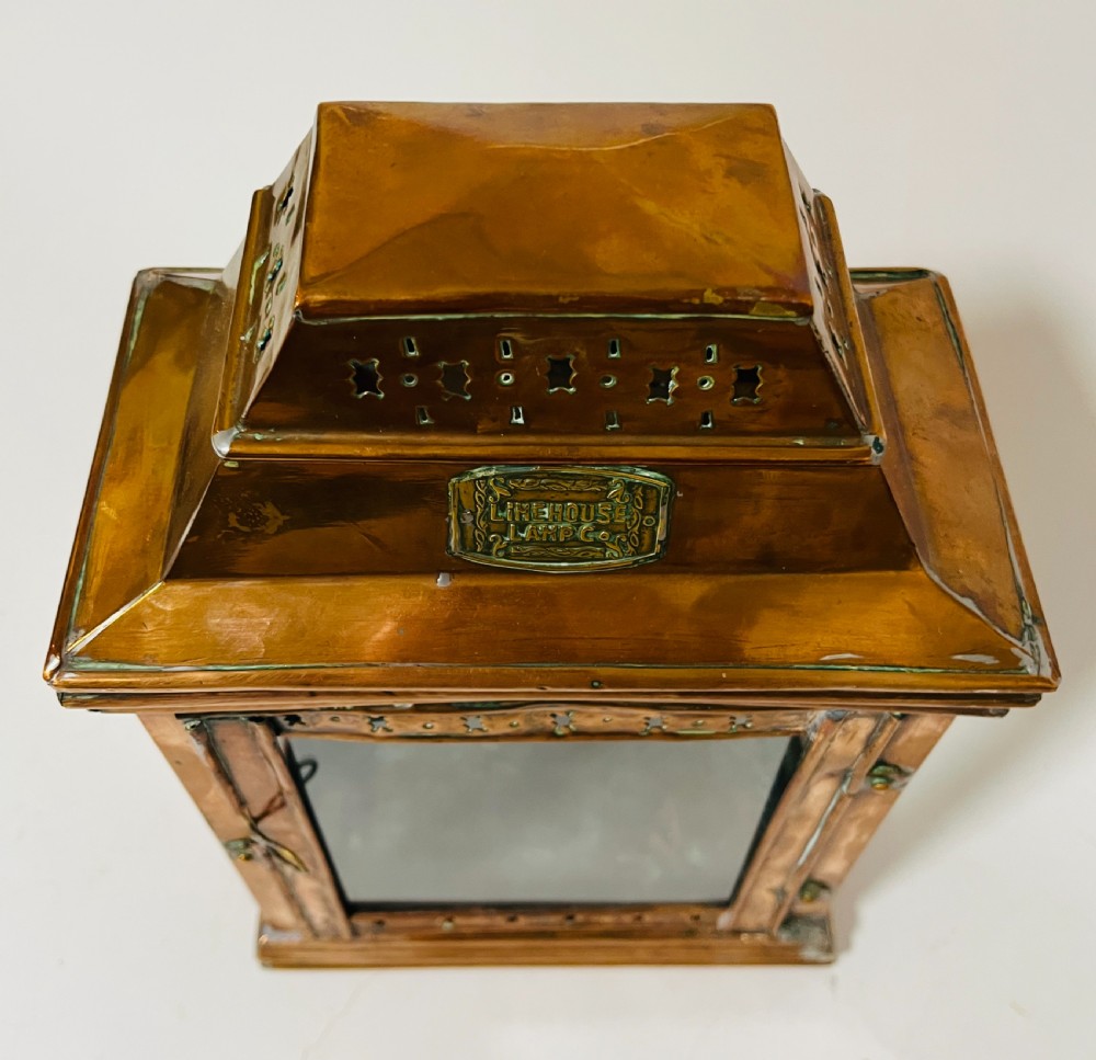 Antique Copper Bulkhead Lantern View XVI