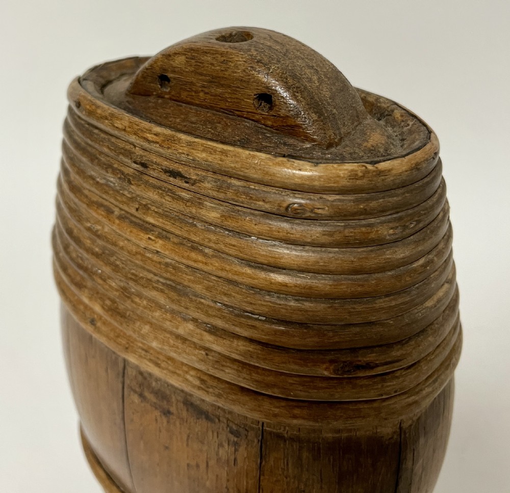 Small Antique Treen Keg View V