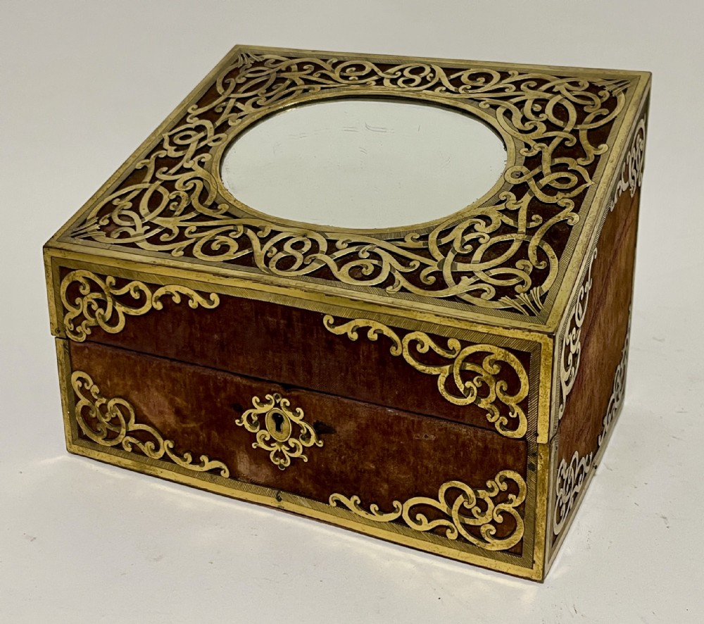 Victorian Gilt Brass and Velvet Stationery Box