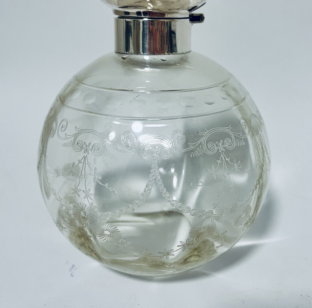 Large Antique Silver Topped Scent Bottle View III