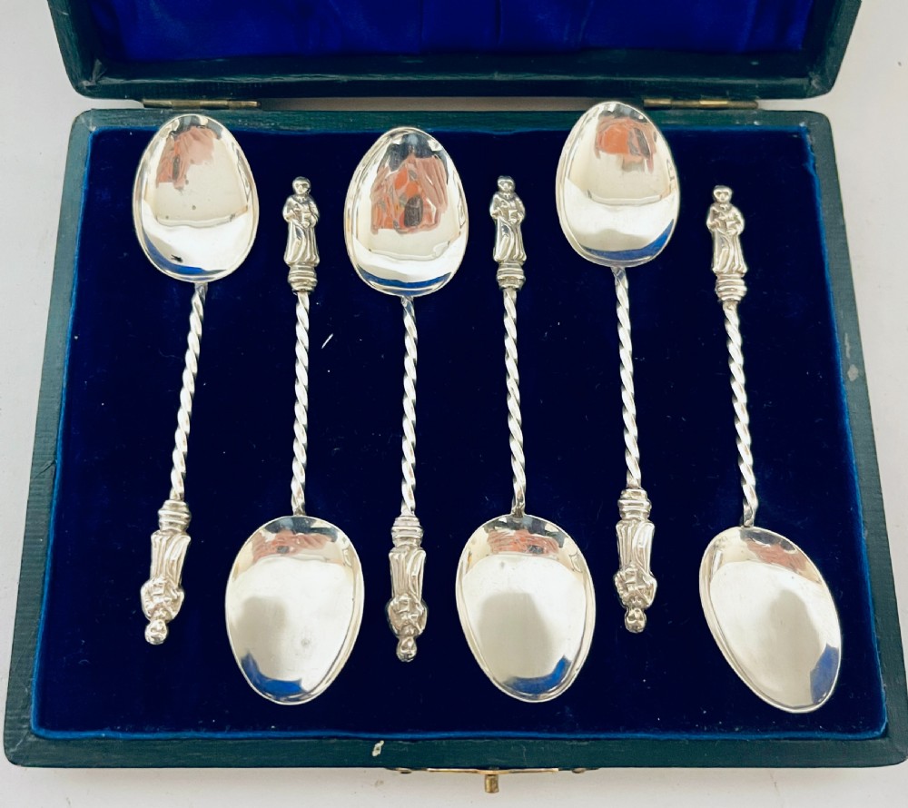 Set of 6 Antique Silver Apostle Spoons View III
