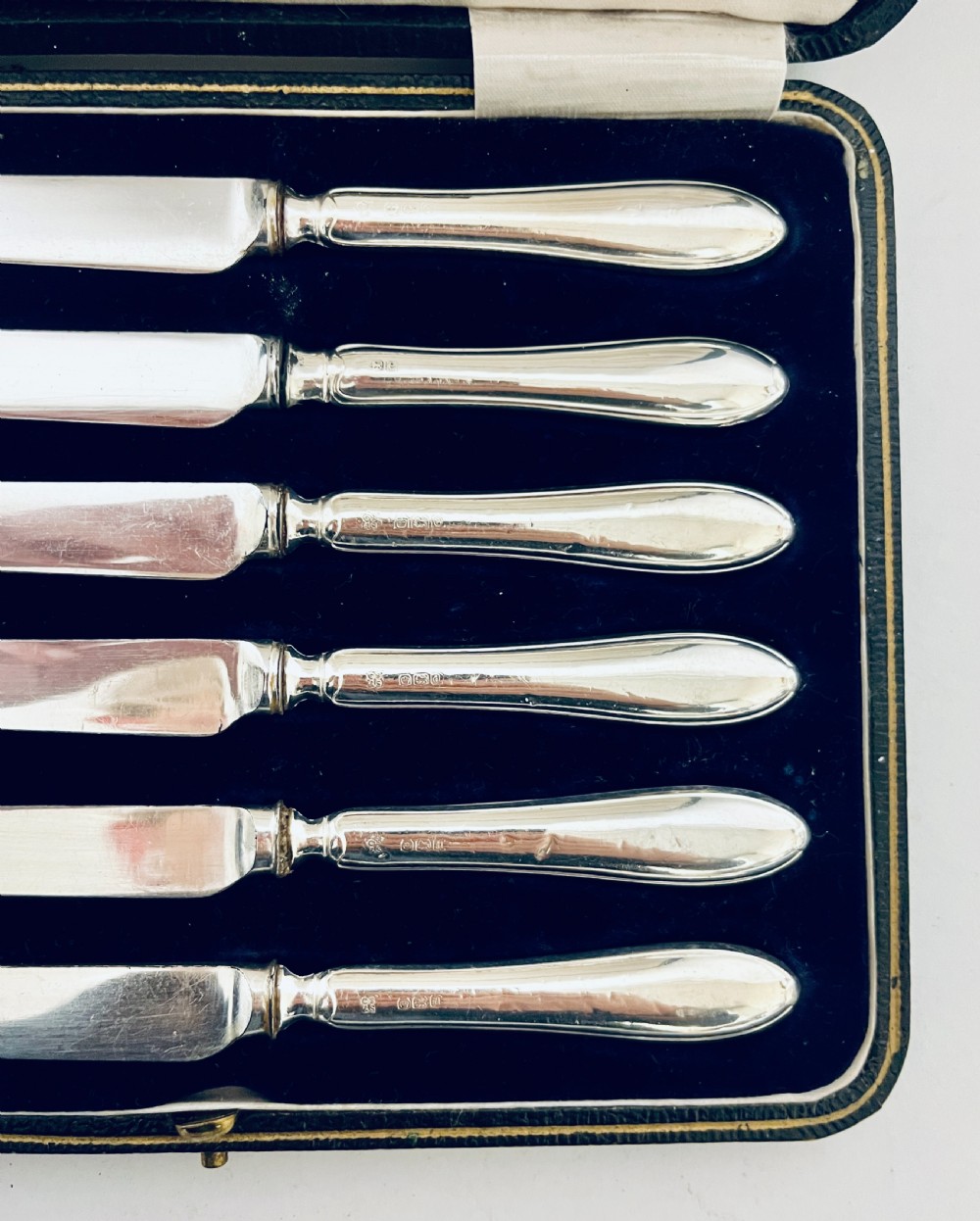 Set of 6 Antique Silver Butter Knives View V