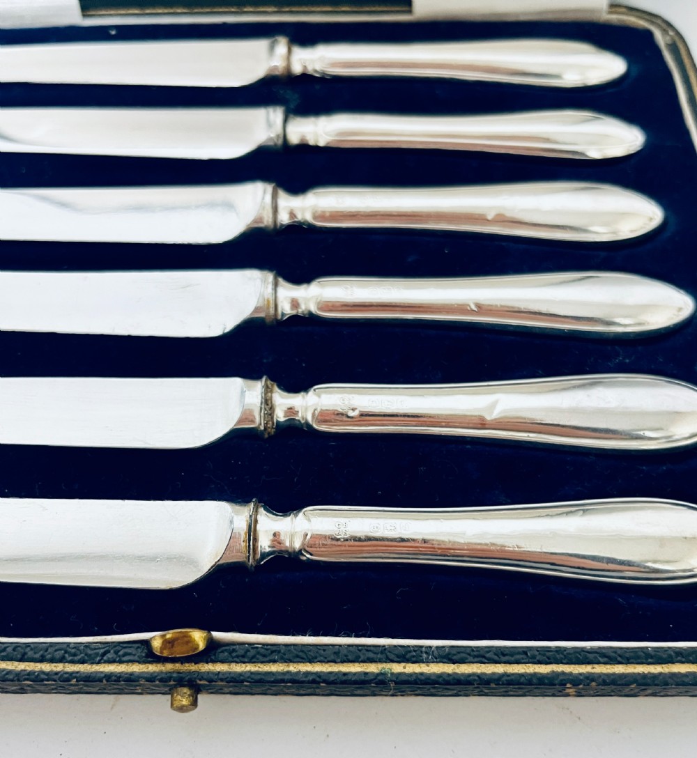 Set of 6 Antique Silver Butter Knives View VIII
