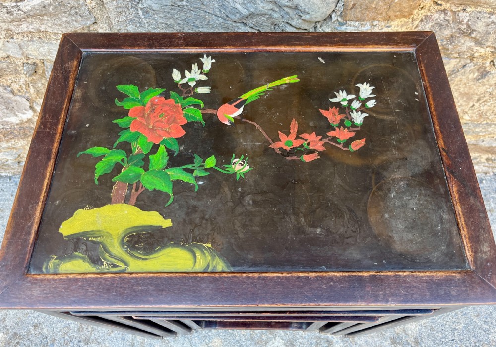 Antique Chinese Hand Painted Nest of 4 Tables View III