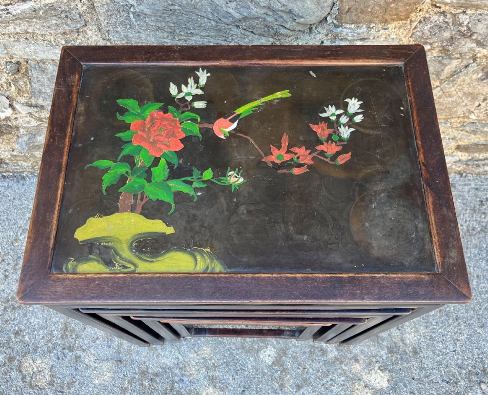 Antique Chinese Hand Painted Nest of 4 Tables View VIII