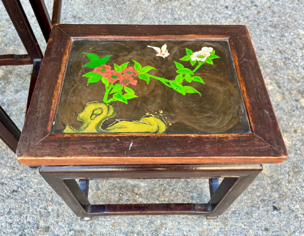 Antique Chinese Hand Painted Nest of 4 Tables View XI