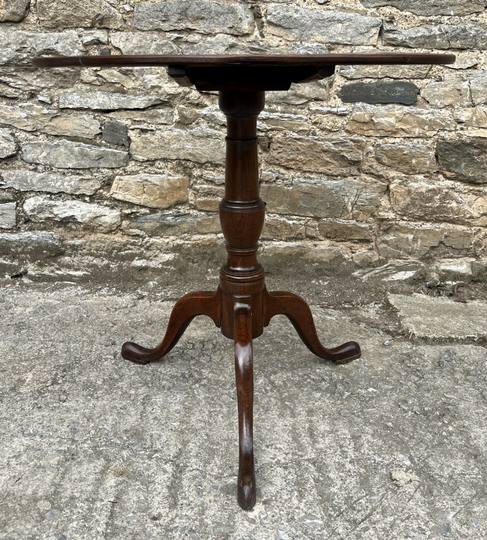 Georgian Oak Tilt Top Occasional Table View IV