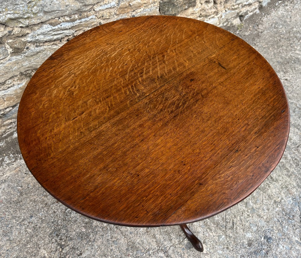 Georgian Oak Tilt Top Occasional Table View VI