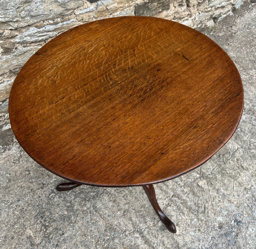 Georgian Oak Tilt Top Occasional Table View VIII