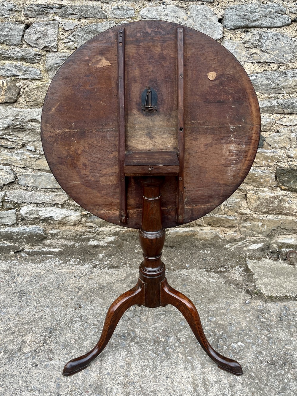 Georgian Oak Tilt Top Occasional Table View XIII