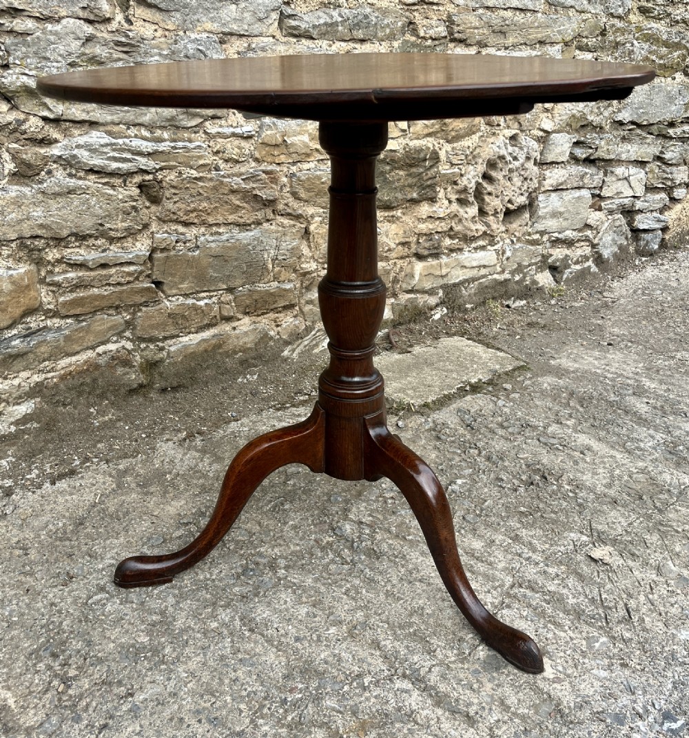 Georgian Oak Tilt Top Occasional Table View XV