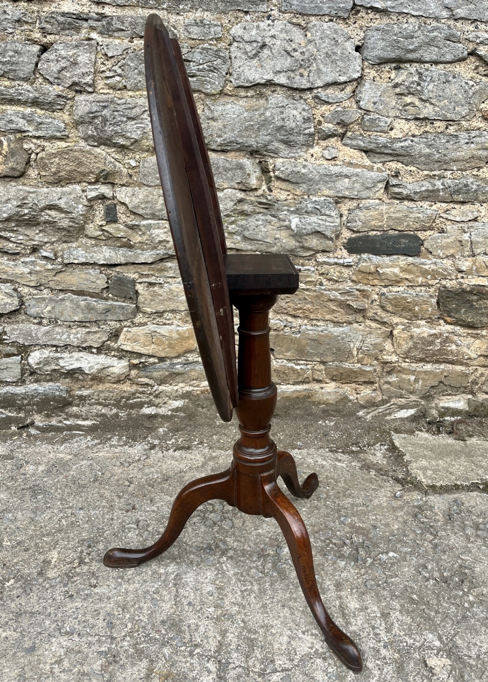 Georgian Oak Tilt Top Occasional Table View XVII