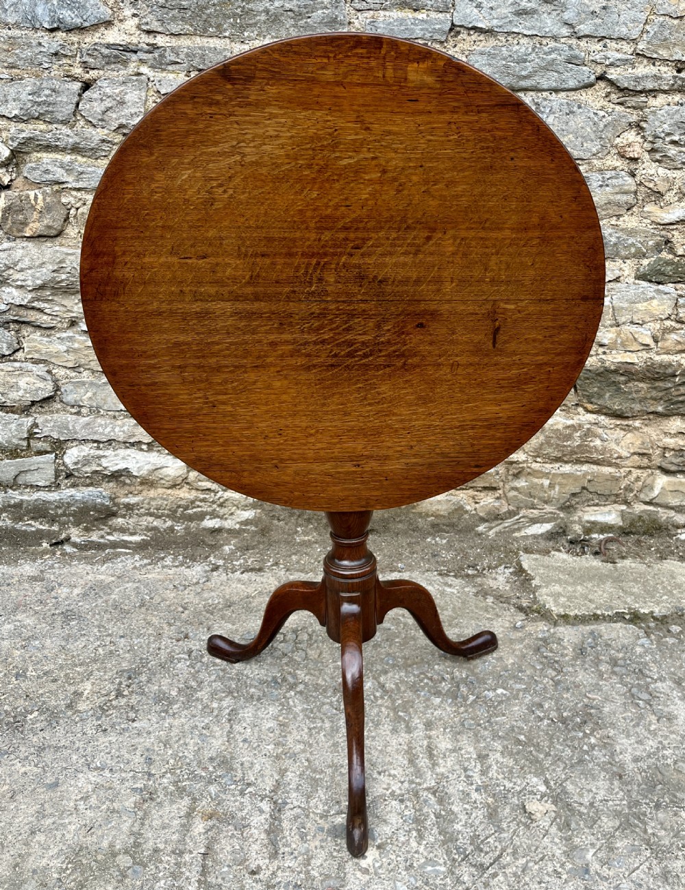 Georgian Oak Tilt Top Occasional Table View XVIII