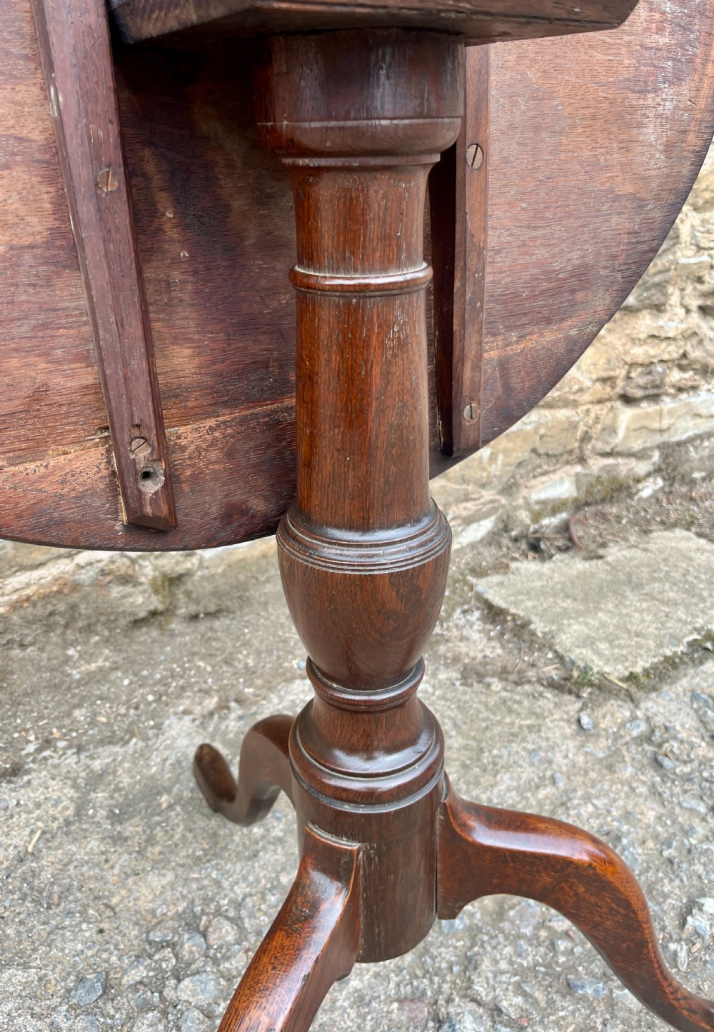 Georgian Oak Tilt Top Occasional Table View XIX