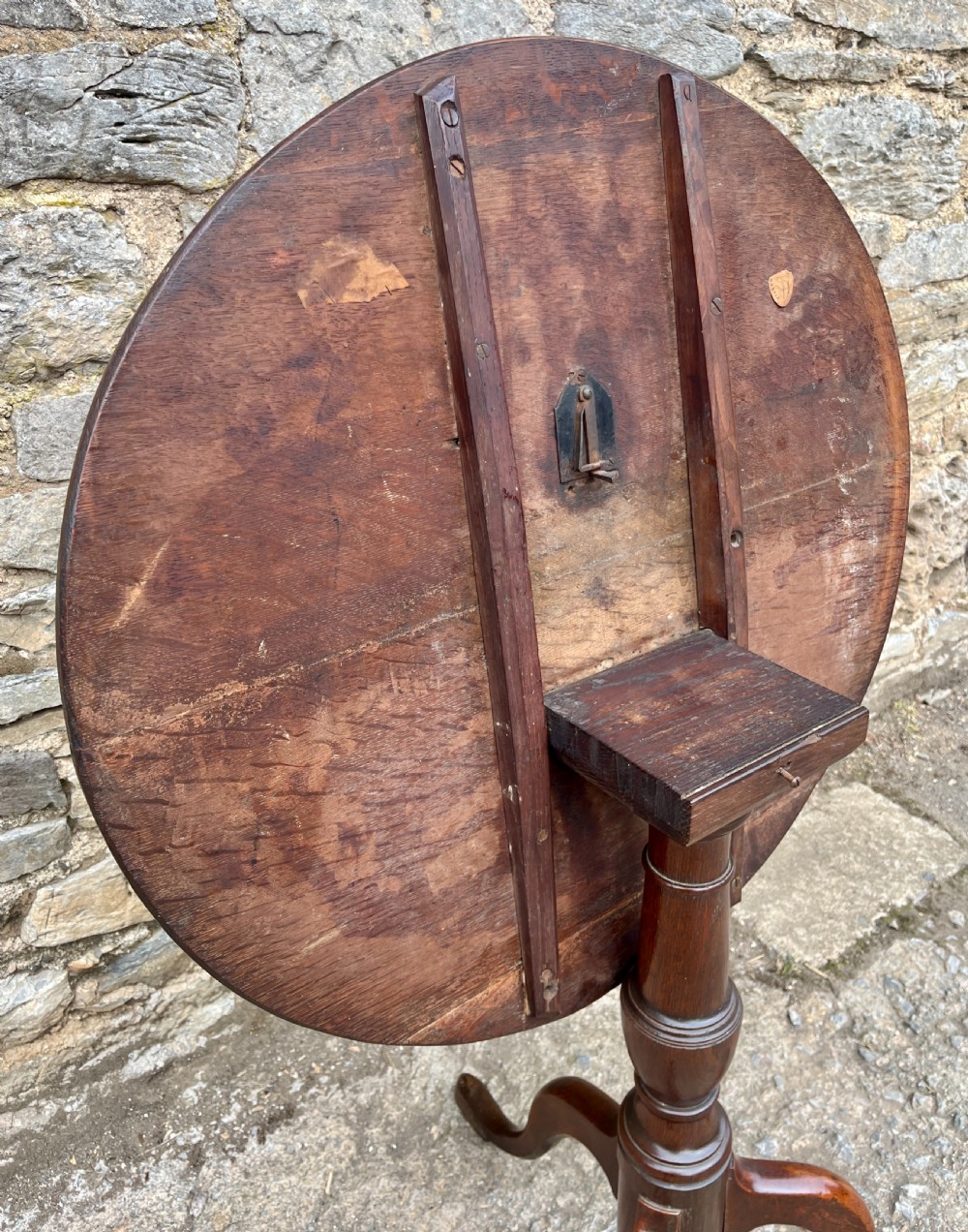 Georgian Oak Tilt Top Occasional Table View XXII