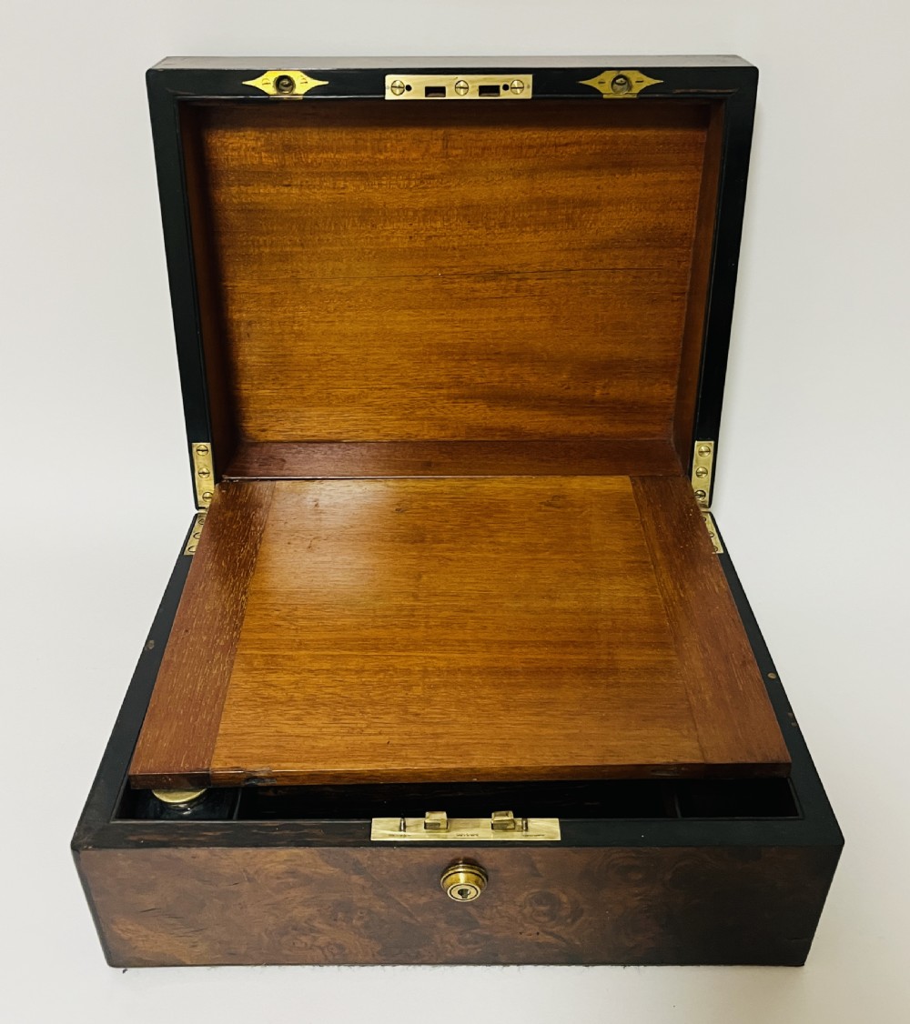 Victorian Burr Walnut Writing Slope View IV