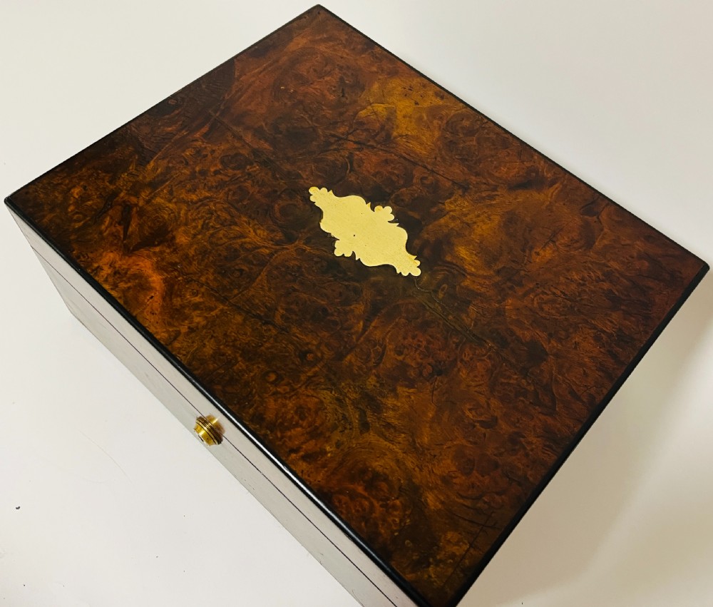 Victorian Burr Walnut Writing Slope View XIV