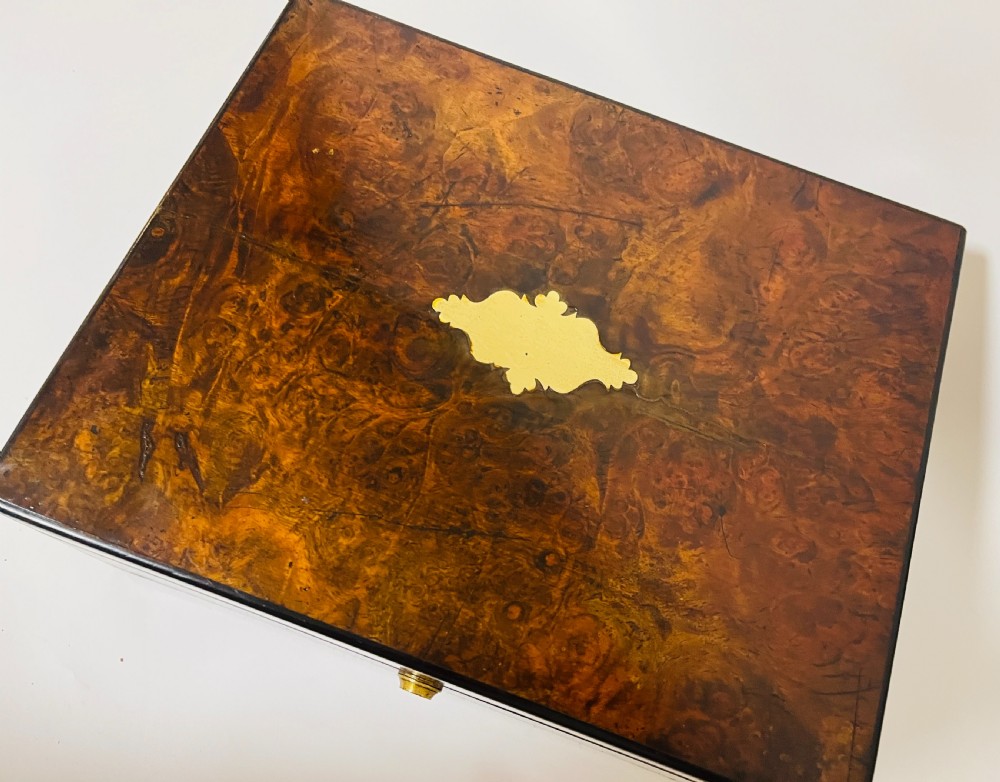 Victorian Burr Walnut Writing Slope View XXI